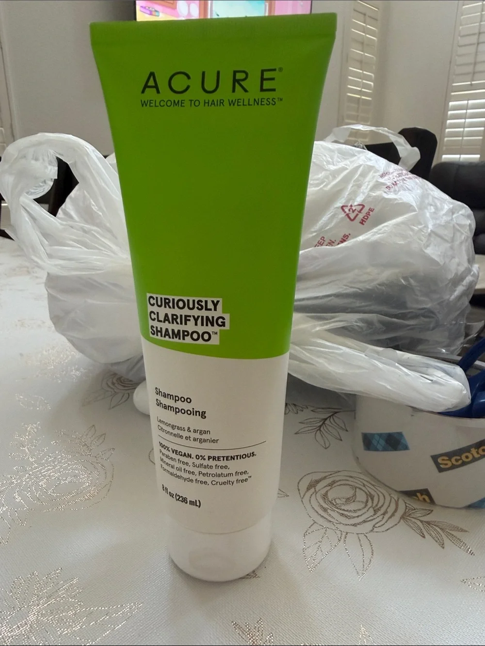 ACURE Curiously Clarifying Shampoo - Green & White Tube